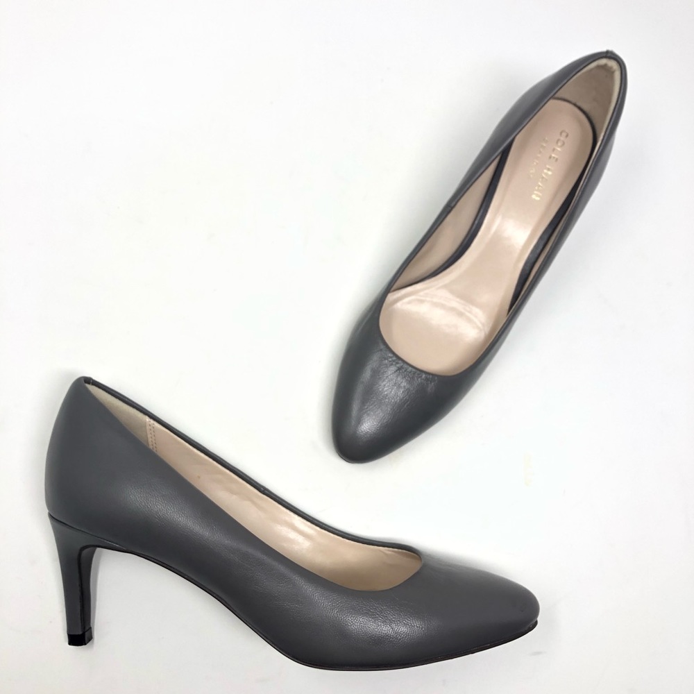 Cole Haan Grey Leather Low Heel Pump